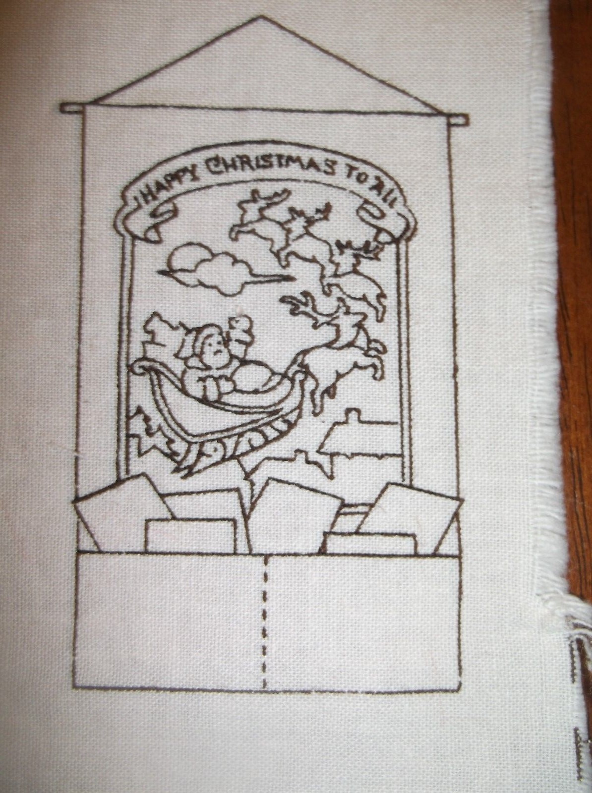 Christmas card holder sewing fabric panel