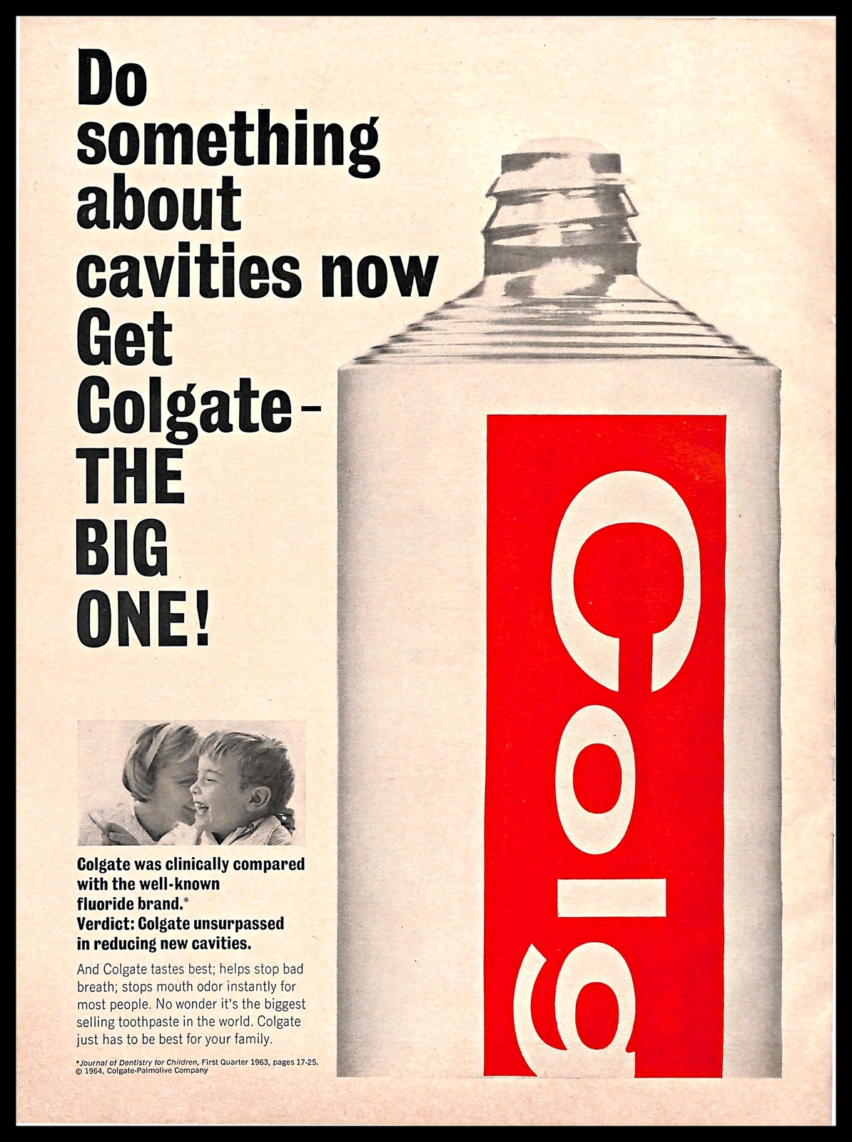 1964 Colgate Toothpaste Vintage PRINT AD Cavities Teeth Dental Care