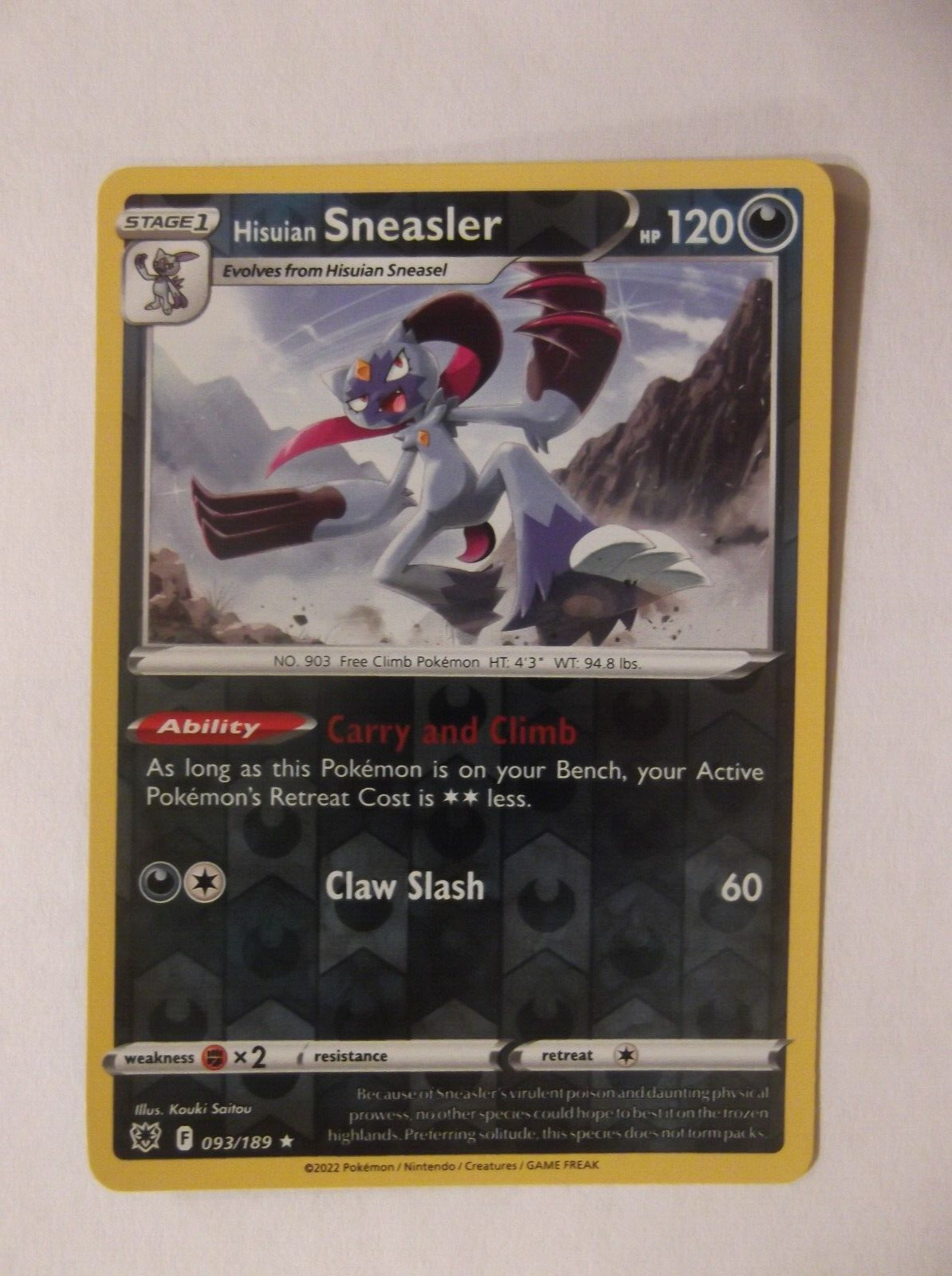 123PK093r- Hisuian Sneasler- 93/189 - Astral Radiance - Rare