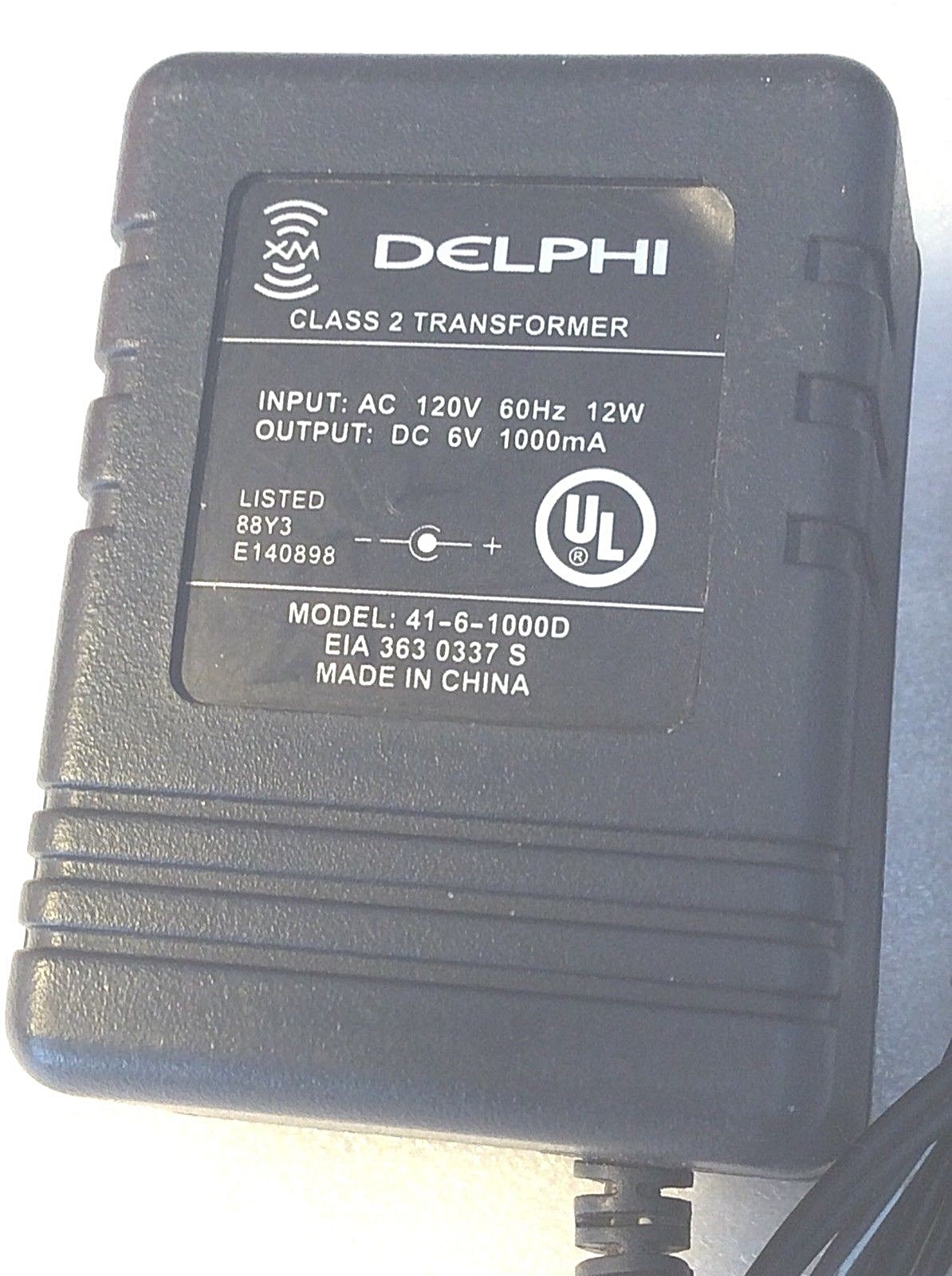 Genuine Original Delphi XM AC Adapter 6V 1000mA Power Supply 41-6-1000D