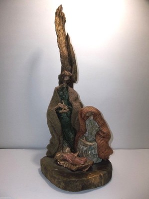 Vintage CARTAPESTA NATIVITY OOAK Wood Paper Mache Mary Joseph BABY JESUS ITALY