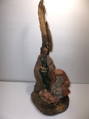 Vintage CARTAPESTA NATIVITY OOAK Wood Paper Mache Mary Joseph BABY JESUS ITALY