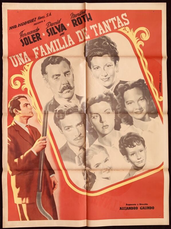 UNA FAMILIA DE TANTAS David Silva Martha Roth CLASSIC MEXICAN MOVIE POSTER 1948