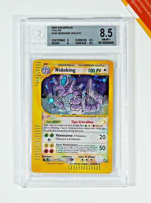 Pokemon BGS 8.5 Crystal Nidoking #150 Holo Aquapolis 2003 Italiano