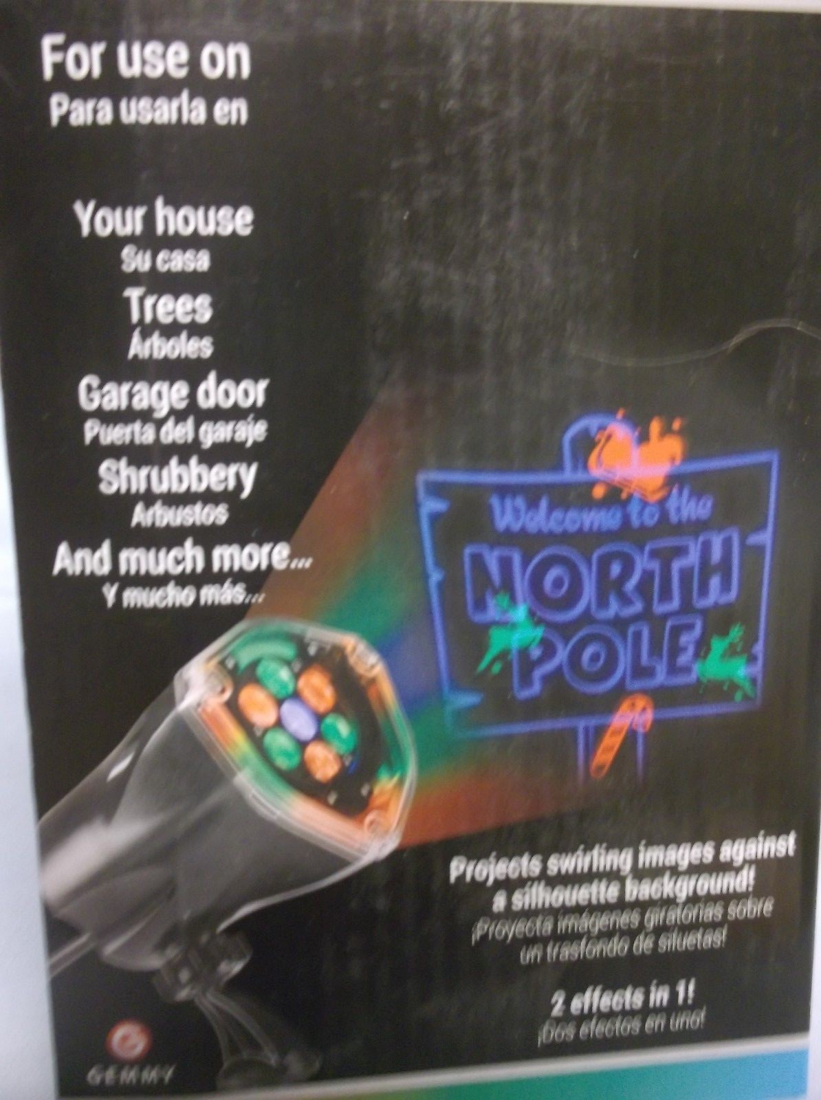 NIB WHIRL-A-MOTION & STATIC NORTH POLE CHISTMAS LED LIGHT SHOW PROJECTION PLUS