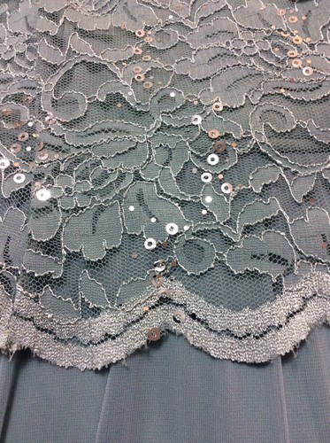 R & M Richards- Mother of the Bride Dress- Size 10, Slate Style 7335 Lace Sequin