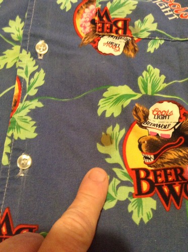 Very Rare Coors Light Beer Wolf Button Down Shirt