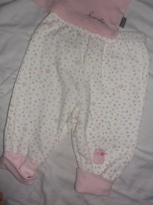 BONDS & CHILD OF MINE?OUTFIT?0-3M?Pnk Top & Pnts~Petit Flwrs,Mice,Butterflie?BOW