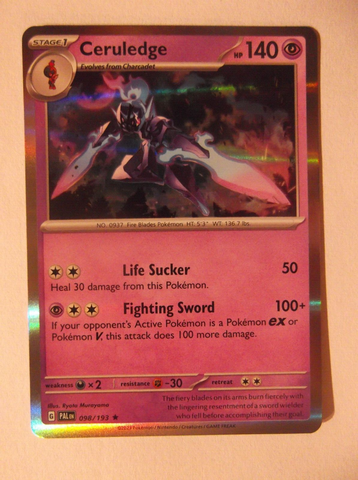 129PK098 - Ceruledge- 98/193 - Paldea Evolved - Rare Holo | eBay