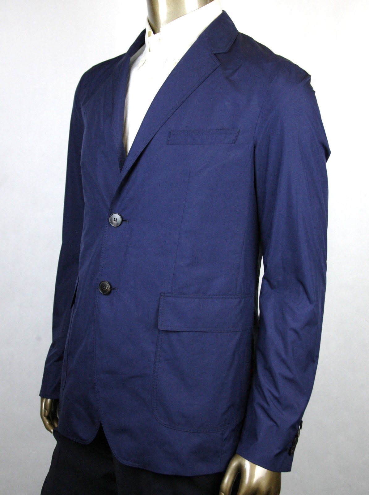 Pre-owned Gucci $1250  Men's Navy Blue Polyester Light Weight Techno Jacket 352983 4379