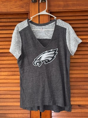 Philadelphia Eagles Majestic Fan Fashion Gray Women’s T-Shirt Size Large