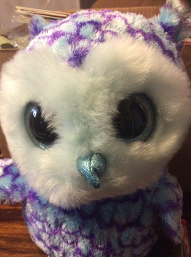 Ty Beanie Boos Oscar The Owl 8.5” Blue And Purple