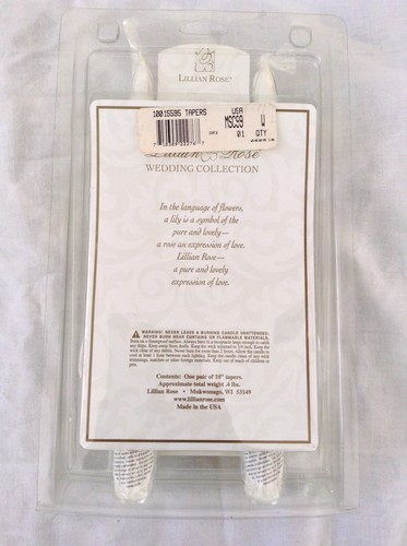 Lillian Rose Unity Tapers Wedding Collection Candles White Love Light Bride