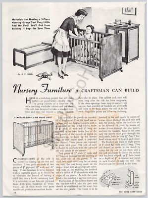 Nursery Furniture a Craftsman Can Build Single Page Print Ad 1961