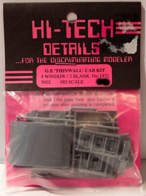 Hi-Tech Details HO #5002 4-Window Cab -- Pre-1972, Small Windows Plated Over