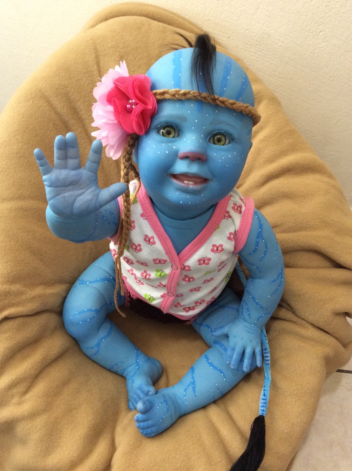 Reborn baby Avatar, size 10 month old, (25” inches) crawler