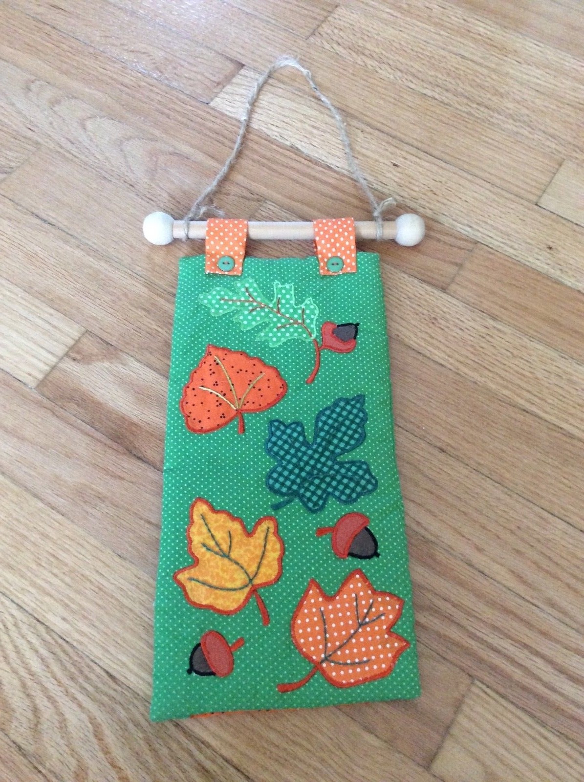 reversible Fall Halloween Thanksgiving embroidered small hanging rustic bright