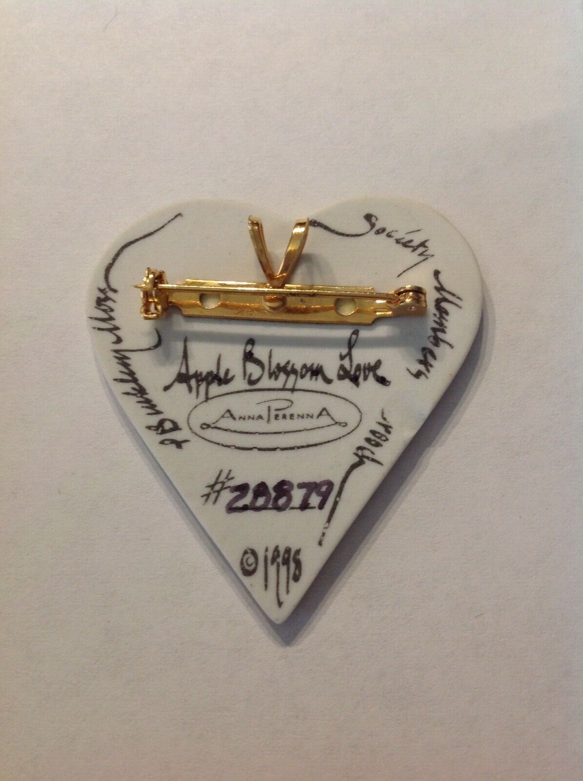 P Buckley Moss Society Membership Pin  Apple Blossom Love 1998 #28879