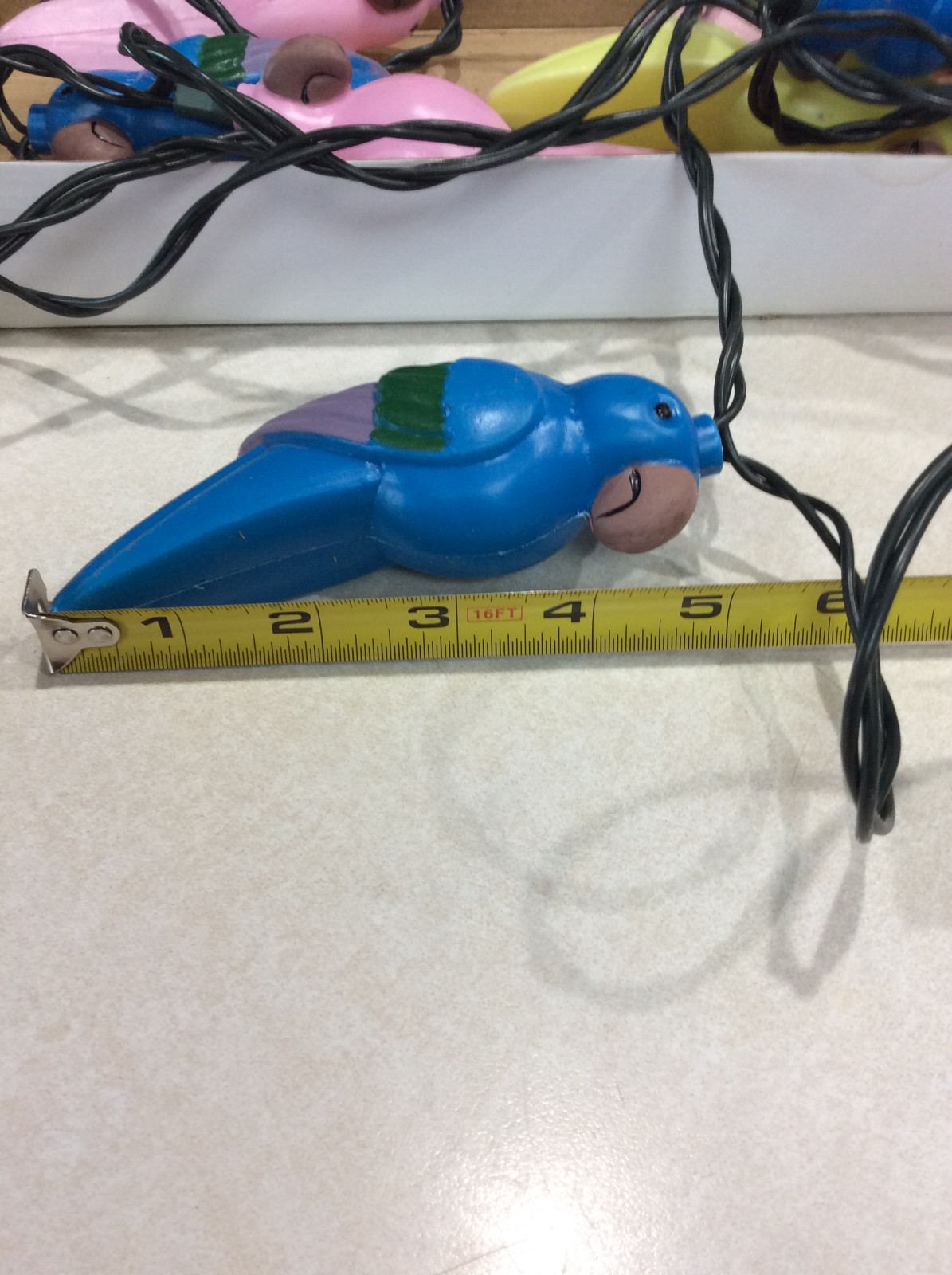 Vtg Plastic 10 Party String Lights Parrot Bird Camper RV Patio Party Box EUC