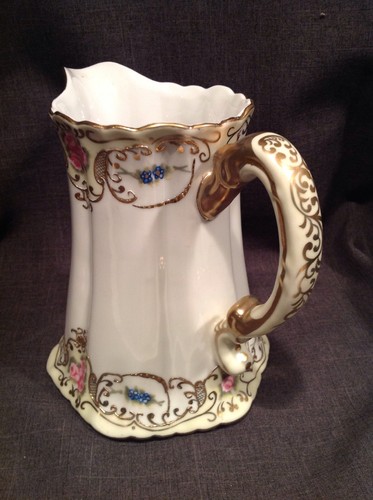 Vintage Hand Painted Ceramic Porcelain Pitcher Nippon, R S Prussia?