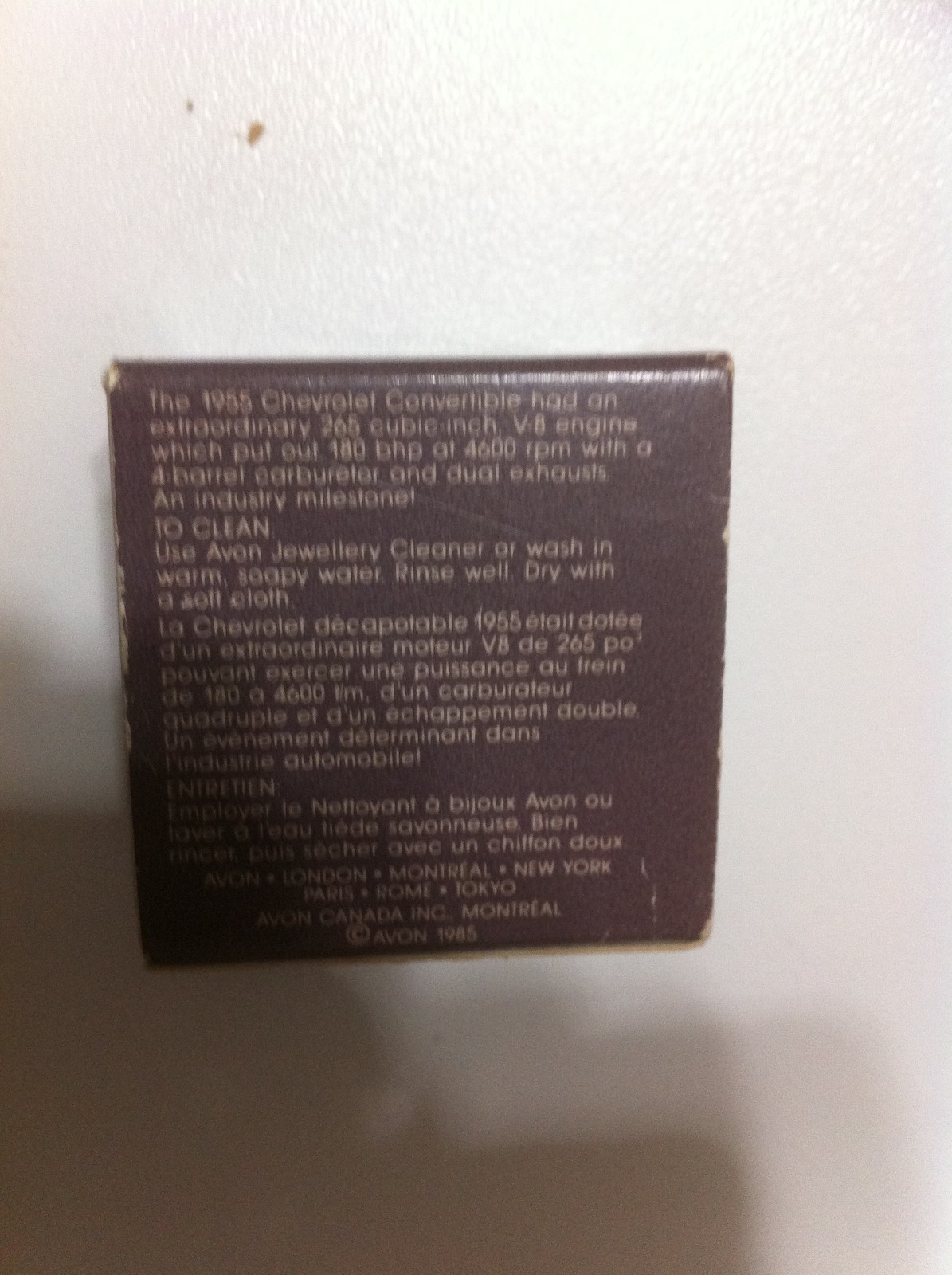 1955 Chev Convertible--Avon Tack Pin