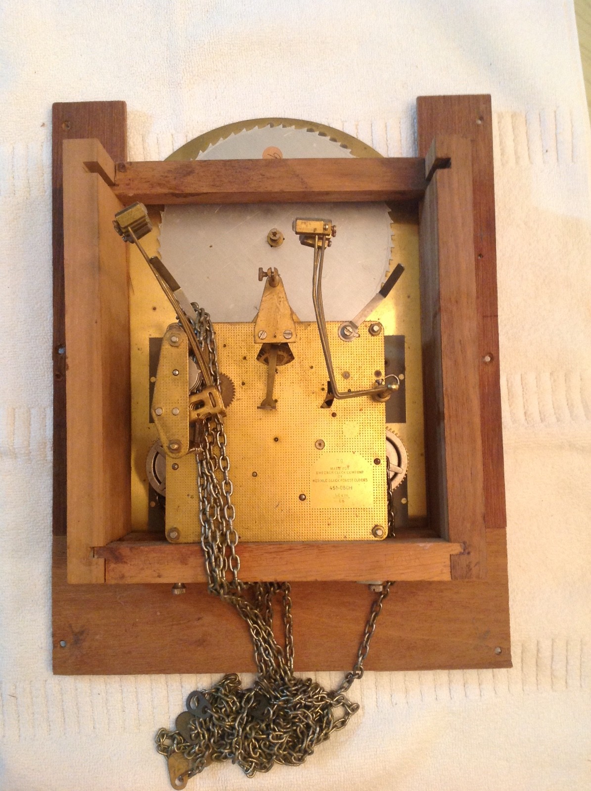 Emperor Hermle 451-050 H Grandfather Clock Movement & Moondial Brass Face 94cm