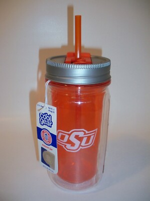 OSU Oklahoma State Univ. Cool Gear ''Sip It or Chug It'' Mason Jar Hot/Cold Bottle