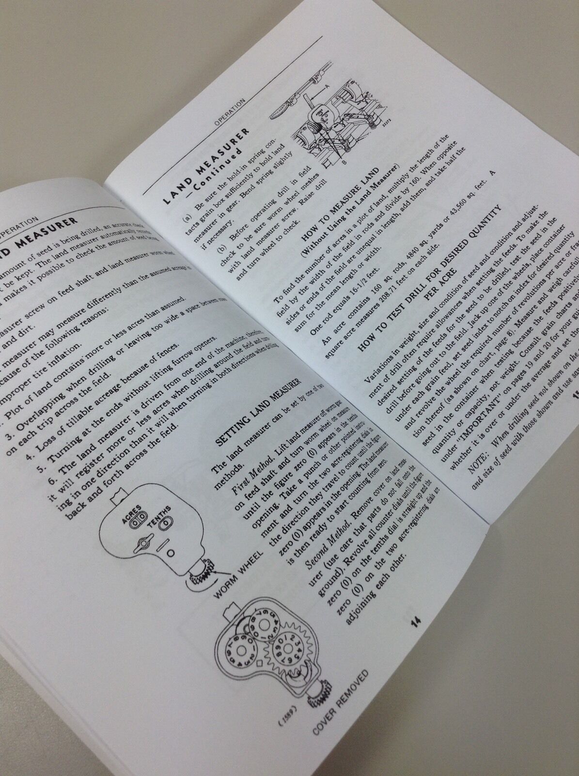 OPERATORS PARTS MANUALS FOR JOHN DEERE VAN BRUNT FB 107 10X7 GRAIN