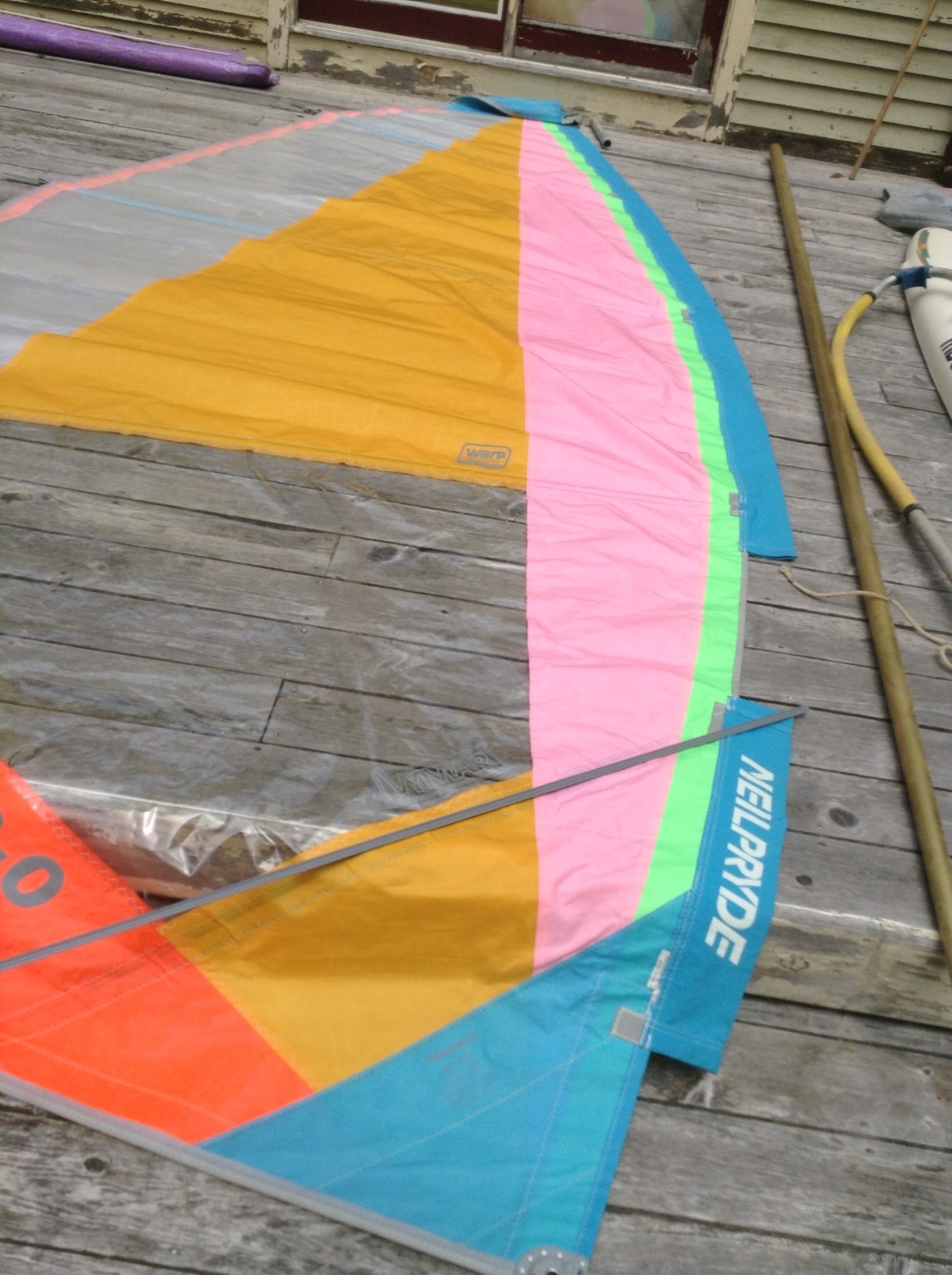 windsurfing sails several sizes