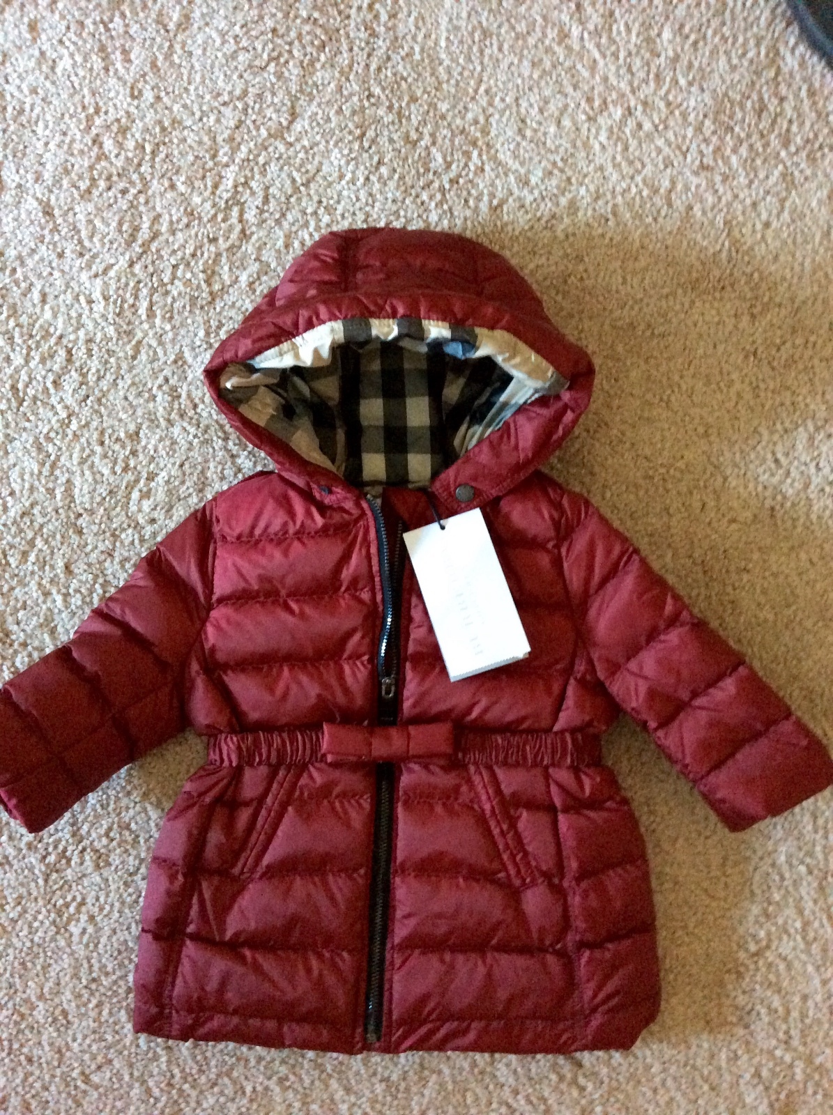 baby burberry puffer coat
