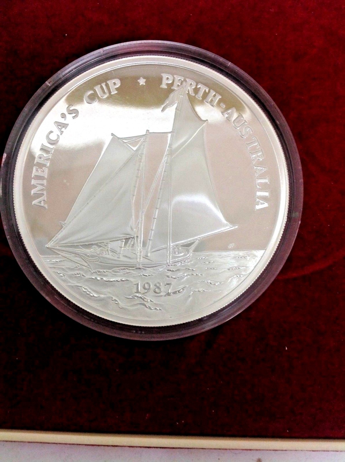 Proof Set 1987 3-Coin Official America's Cup Silver Coins Mint W/C.O.A.