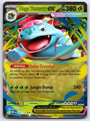 Mega Venusaur ex 003/132 Double Rare ME01: Mega Evolution NM - Pokemon TCG