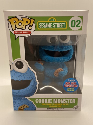 FUNKO POP FLOCKED COOKIE MONSTER SESAME STREET 02 EXCLUSIVE