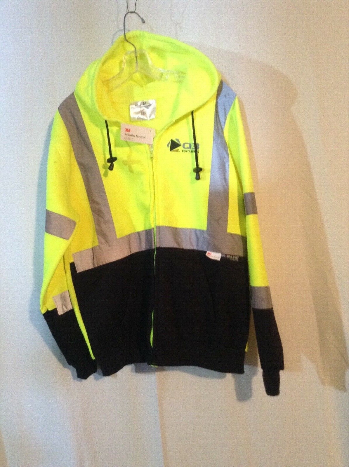 3M sweatshirt m safe by majestic reflective material zipper & hood size M