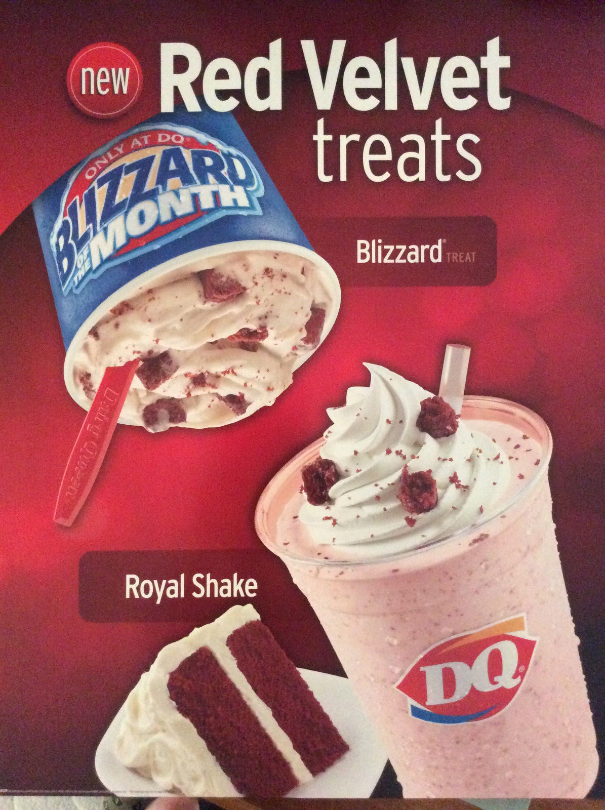 image.title Dairy Queen Promotional Poster Red Velvet Blizzard Treats DQ