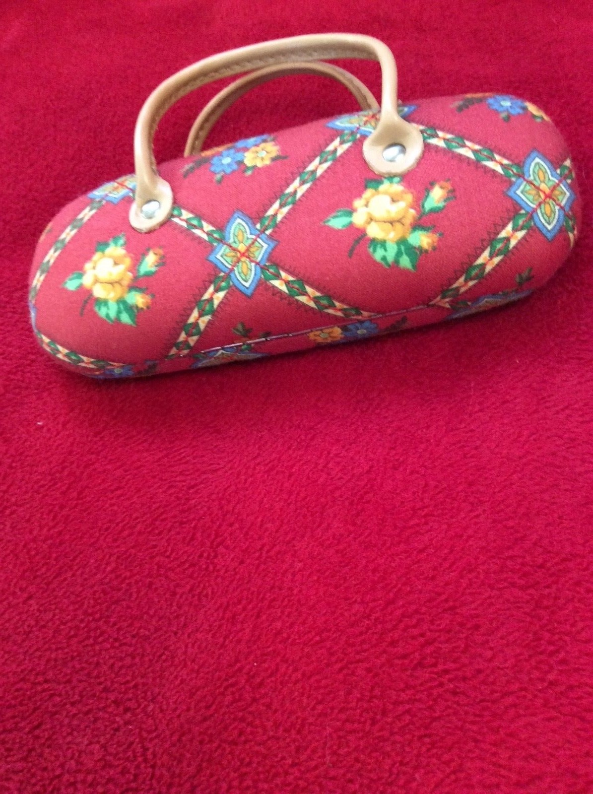 Pierre Deux NEW Eyeglass Case in Christmas Colors Les Olivades Fabric