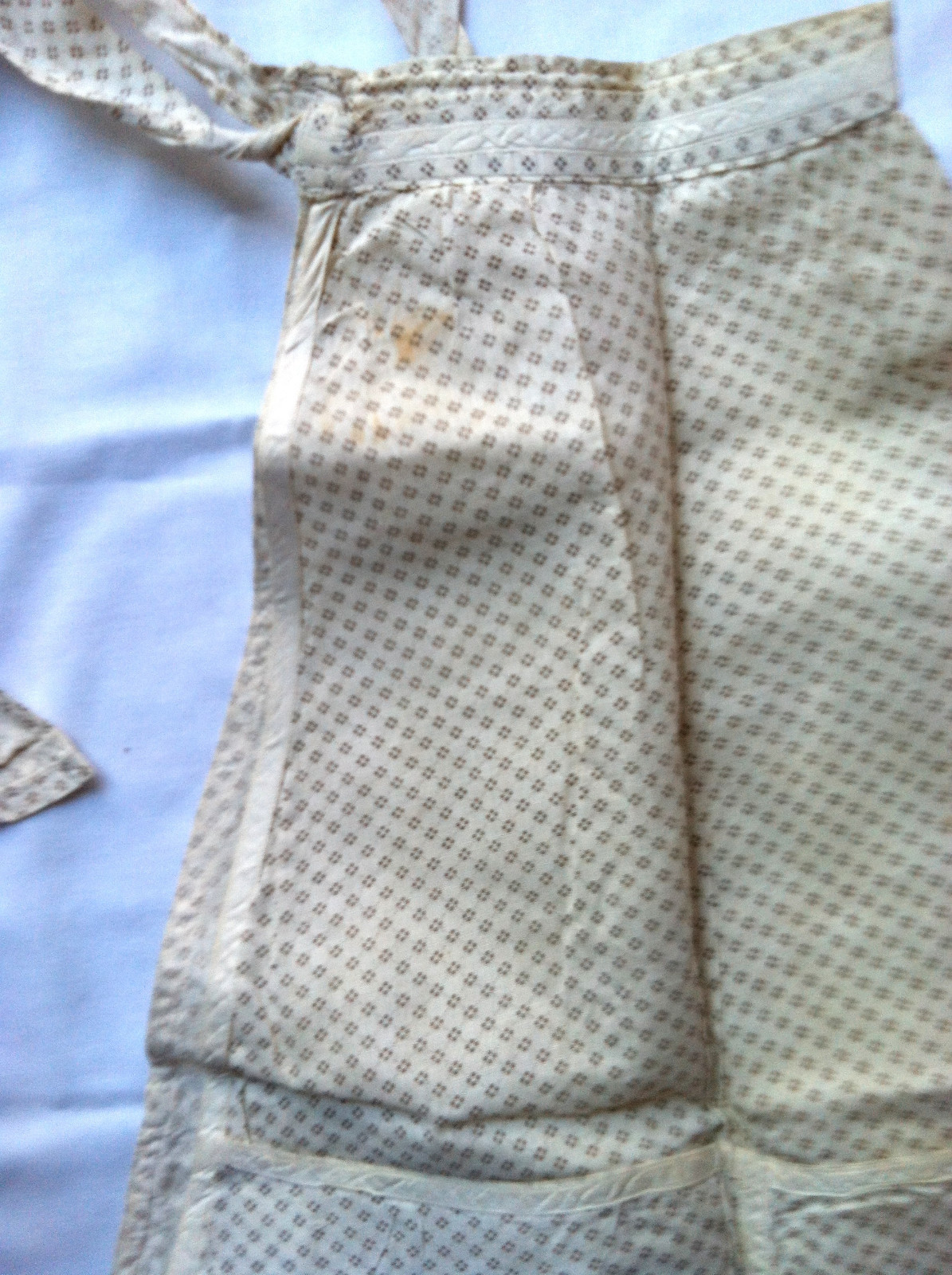Vintage Cotton 1950's Half Apron w/Bias Tape Trim  Good Condition