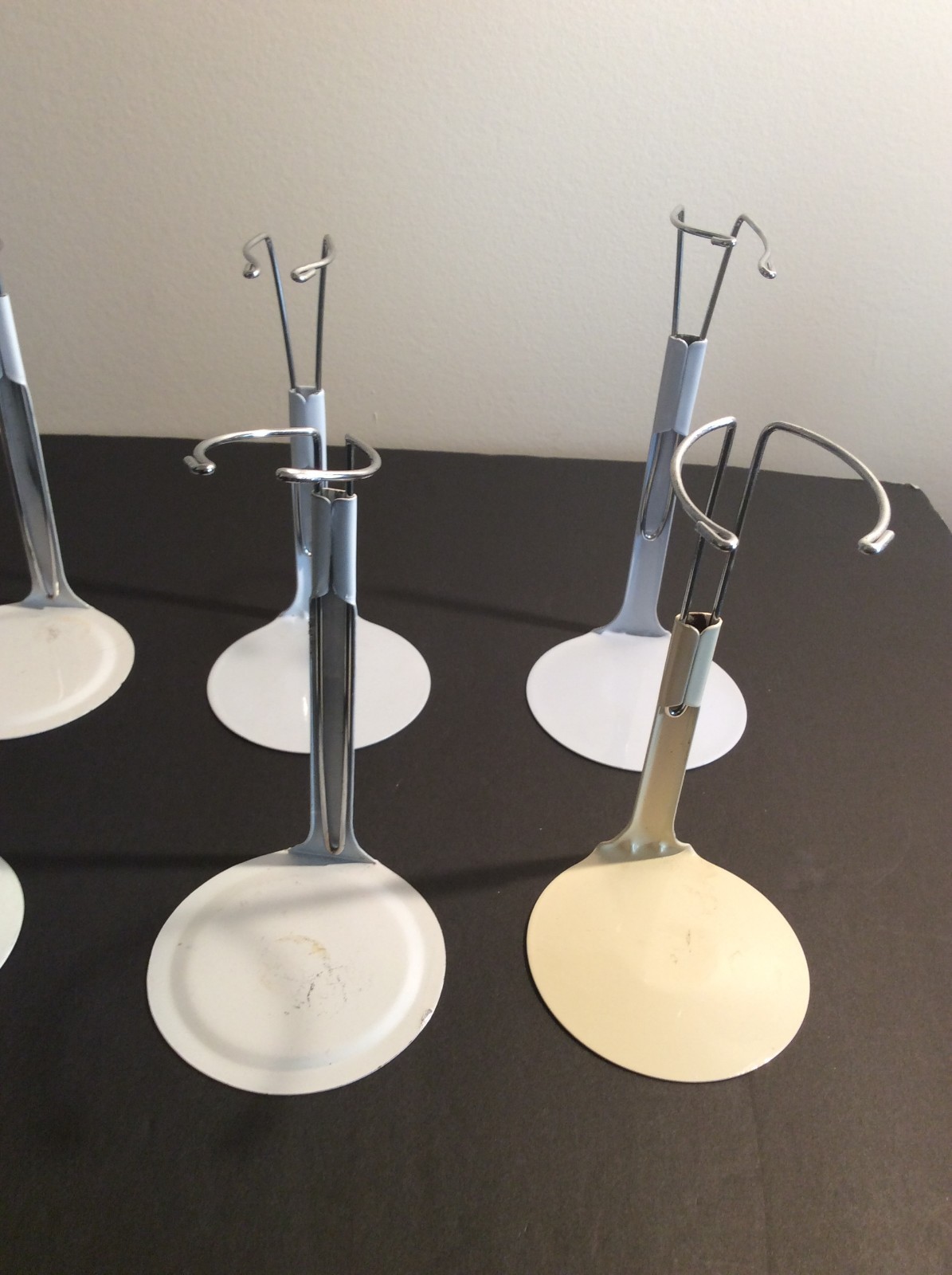 Lot of 6 Metal Doll Stands for G.I. Joe, MARX Johnny West or Barbie Dolls    #1