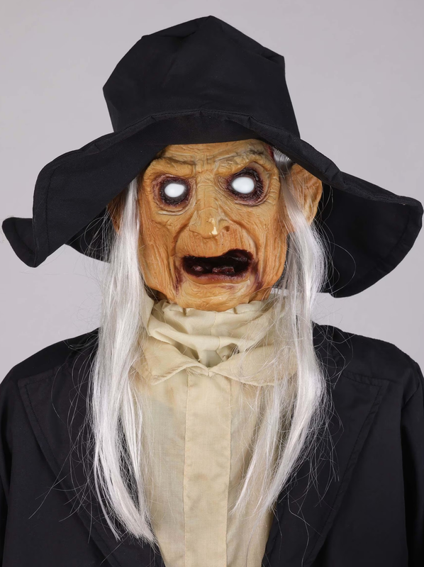 7 FT ANIMATED GHASTLY GRAVEDIGGER HALLOWEEN ANIMATRONIC PROP