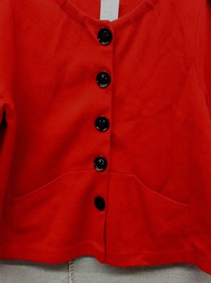 WOMENS SIZE LARGE ANNE KLEIN BUTTON SWEATER RED