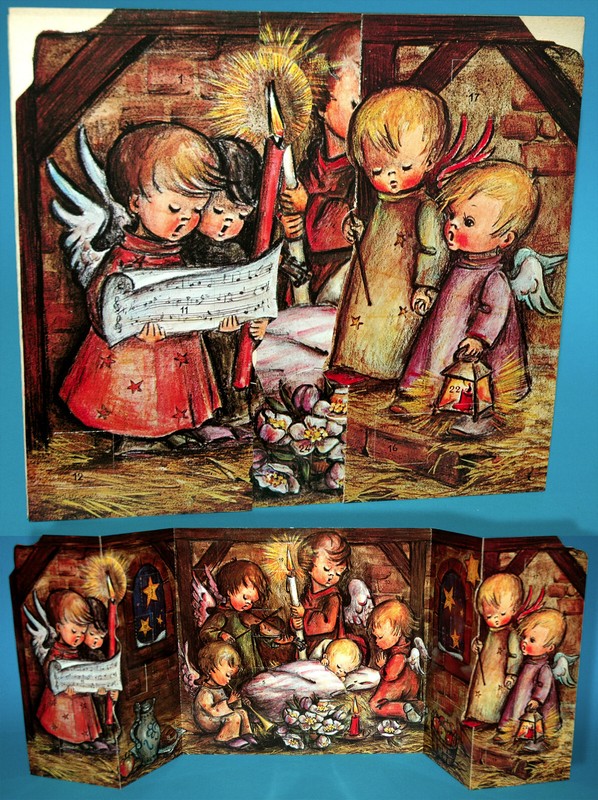Alter Adventskalender FÃR Das Kinderzimmer Aufstellbar 60er Motiv Engelchen Chor