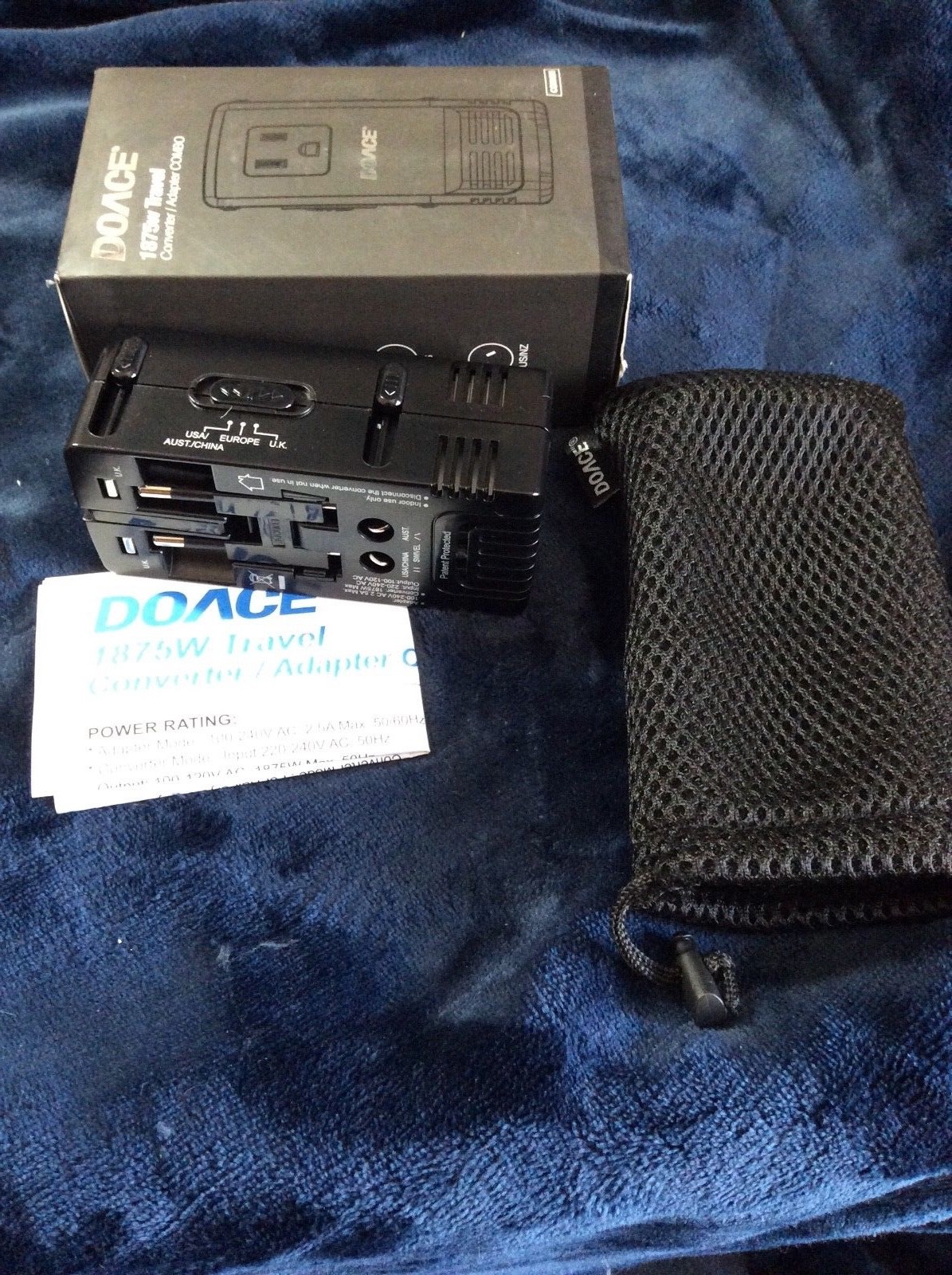 DOACE Transformers Powerful 1875W Worldwide Travel Adapter and Converter Comb...