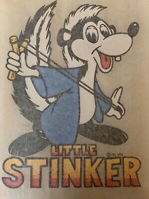 Original Vintage 1973 Little Stinker Cartoon Skunk Iron On Transfer