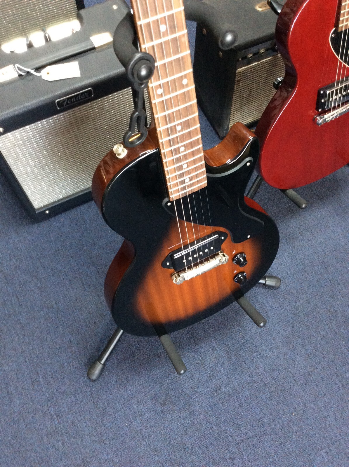 ギター Epiphone By Gibson Lespaul Junior model Epiphone Les Paul Junior Electric Guitar - Ebony Black