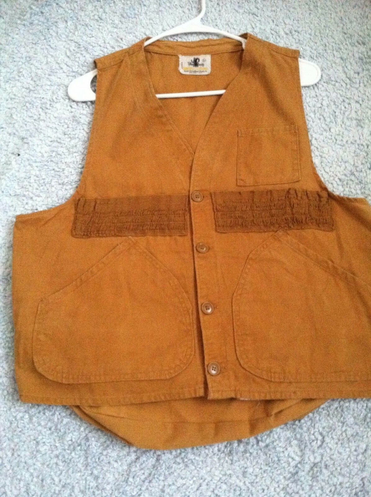 VINTAGE BLACK SHEEP HUNTING SHOOTING VEST LARGE 100% DUCK CLOTH CANVAS