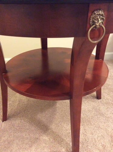 Two Matching Biedermeier Look Night Stand Round End Tables CENTURY Capuan Group