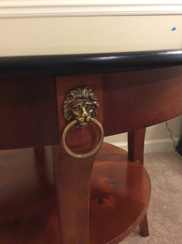 Two Matching Biedermeier Look Night Stand Round End Tables CENTURY Capuan Group