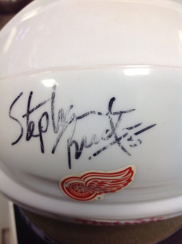 NHL Mini Detroit Redwings Helmet Autographed By Two Players