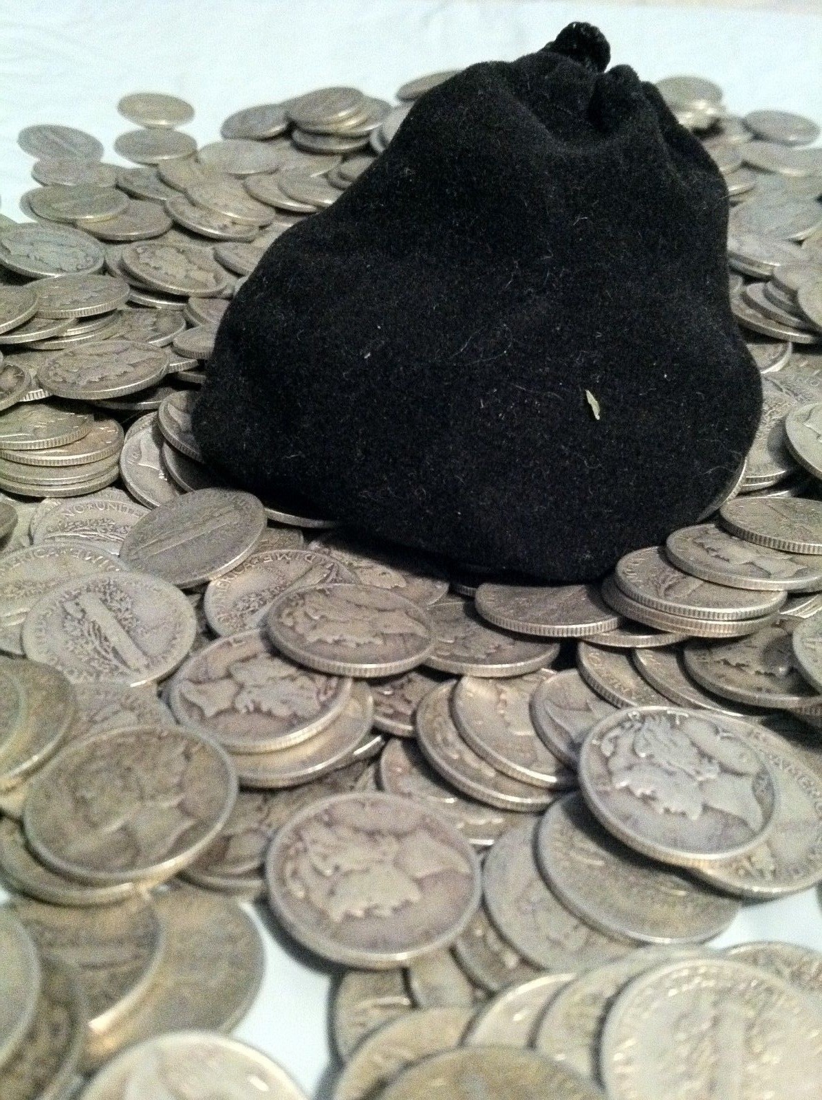 $1.00 face value 90% Silver Mercury Dimes (10) With Black Velvet Gift Bag