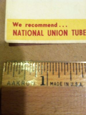 + Vintage NATIONAL UNION TUBES & CONDENSERS - RADIO REPAIR FLYER /  ADVERTISING